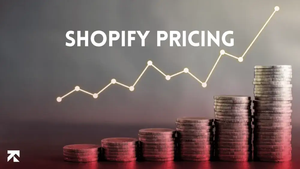 Shopify pricing written in white